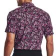 Under Armour Playoff 3.0 Floral Speckle Printed Polo Shirt - Black Rebel Pink Hot on Sale