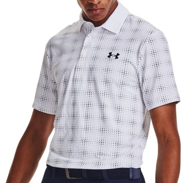 Under Armour Playoff 3.0 Dueces Grid Printed Polo Shirt - White Midnight Navy For Discount