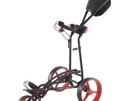 Big Max Autofold FF 3-Wheel Push Trolley - Black Red Fashion