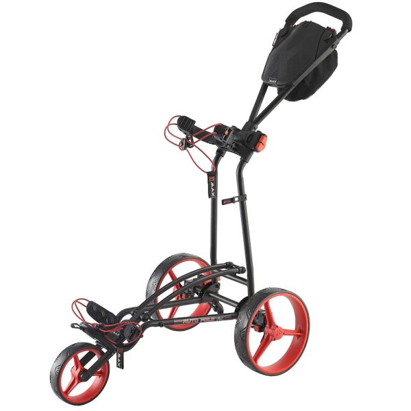 Big Max Autofold FF 3-Wheel Push Trolley - Black Red Fashion