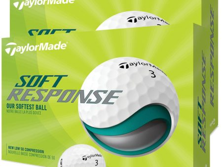 TaylorMade Soft Response Golf Balls - White - Double Dozen Fashion