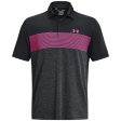 Under Armour Playoff 3.0 Low Round Stripe Polo Shirt - Black Jet Grey Rebel Pink Hot on Sale