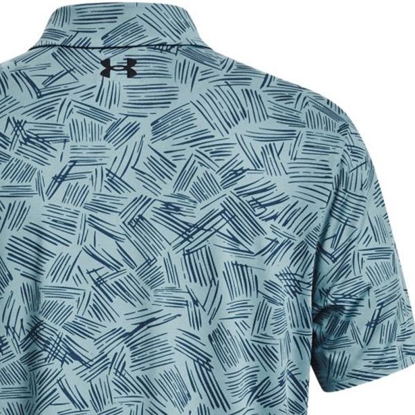 Under Armour Playoff 3.0 Palm Sketch Printed Polo Shirt - Still Water Static Blue Supply