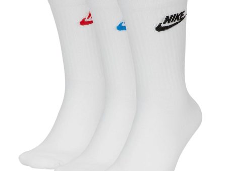 Nike Sportswear Everyday Essential Crew Socks (3 Pairs) - Blue Black Red Sale