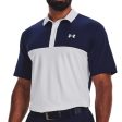 Under Armour Performance 3.0 Colour Block Polo Shirt - White Midnight Navy For Sale