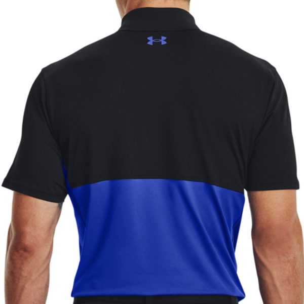 Under Armour Performance Blocked Polo Shirt - Black Blue For Sale