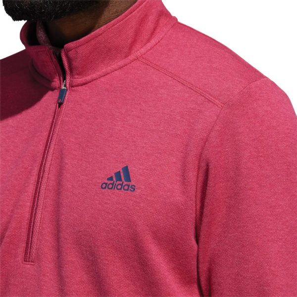 adidas 3-Stripe 1 4 Zip Sweater - Wild Pink Discount