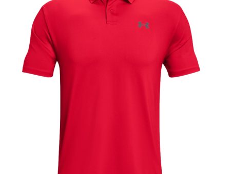 Under Armour Performance 2.0 Golf Polo Shirt - Red Pitch Grey on Sale