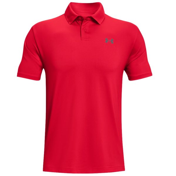 Under Armour Performance 2.0 Golf Polo Shirt - Red Pitch Grey on Sale