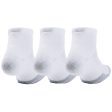 Under Armour Heatgear Low Cut Socks - White Steel (3 Pack) Cheap