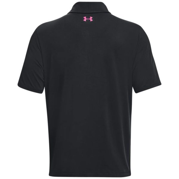 Under Armour Playoff 3.0 Low Round Stripe Polo Shirt - Black Jet Grey Rebel Pink Hot on Sale