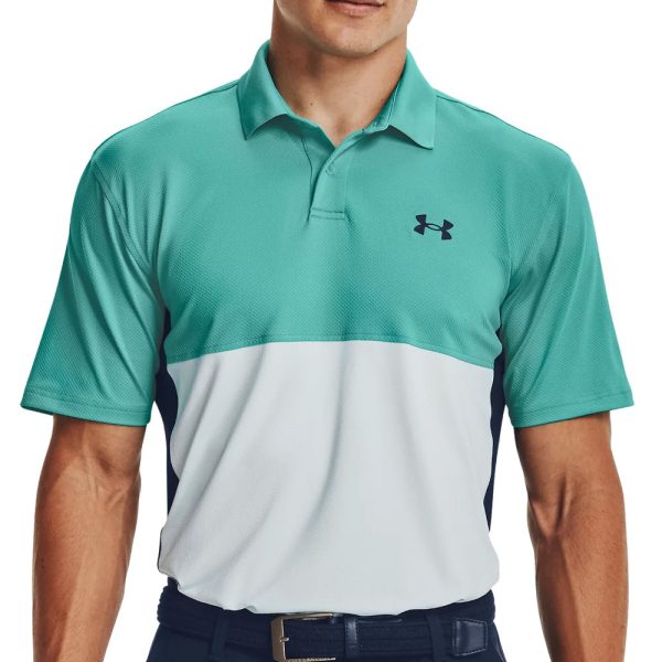 Under Armour Performance Blocked Polo Shirt - Neptune Sea Mist For Sale