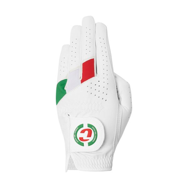 Duca Del Cosma Hybrid Pro Primavera Cabretta Leather Golf Glove - White Green Red For Cheap