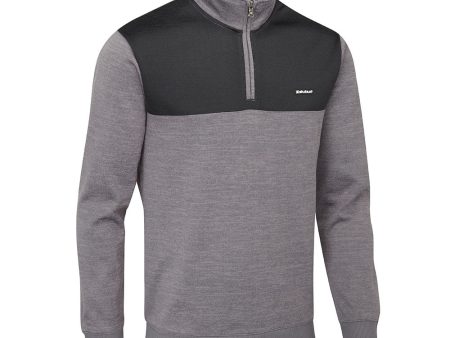 Stuburt Pro-Sport Zip Neck Performance Sweater - Grey Marl Hot on Sale