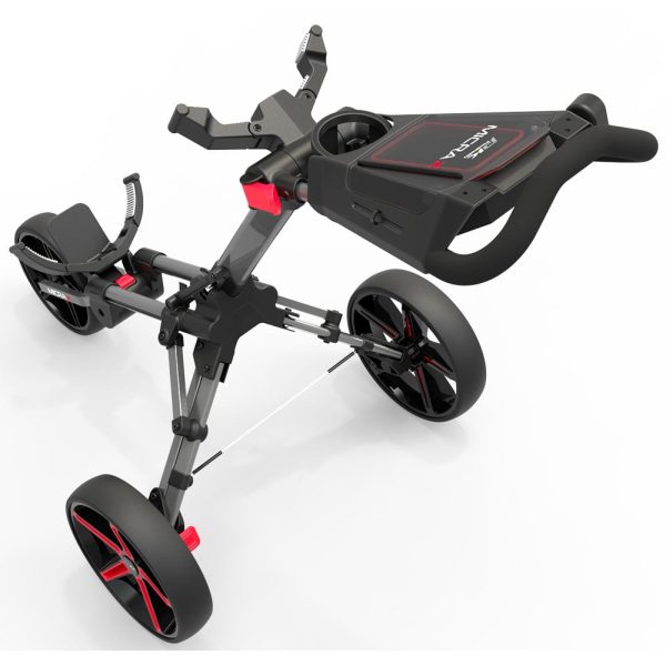 PowaKaddy Micra 3-Wheel Push Trolley - Gunmetal Red Sale