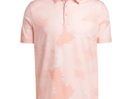 adidas Flower Mesh Polo Shirt - Coral Fusion White Fashion