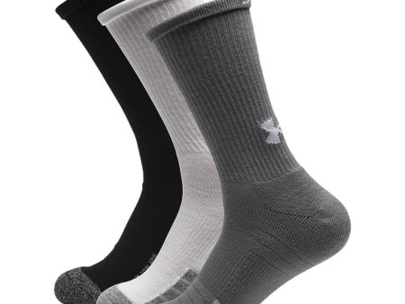 Under Armour HeatGear Crew Socks (3 Pack) - Steel For Sale