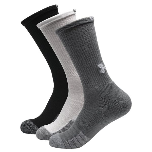 Under Armour HeatGear Crew Socks (3 Pack) - Steel For Sale