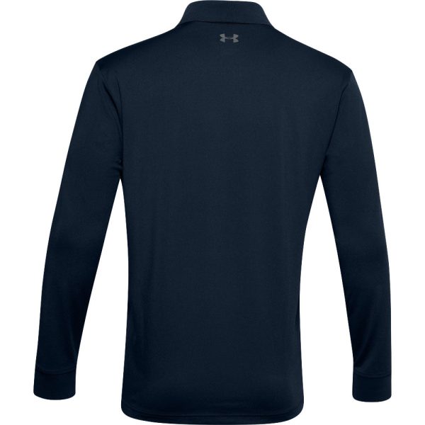 Under Armour Performance Textured Long Sleeve Polo Shirt - Black For Discount