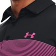 Under Armour Playoff 3.0 Low Round Stripe Polo Shirt - Black Jet Grey Rebel Pink Hot on Sale