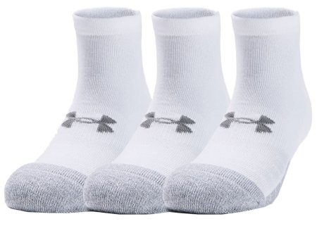 Under Armour Heatgear Low Cut Socks - White Steel (3 Pack) Cheap