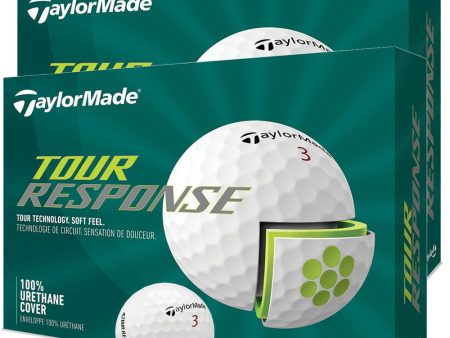 TaylorMade Tour Response Golf Balls - White - Double Dozen For Cheap