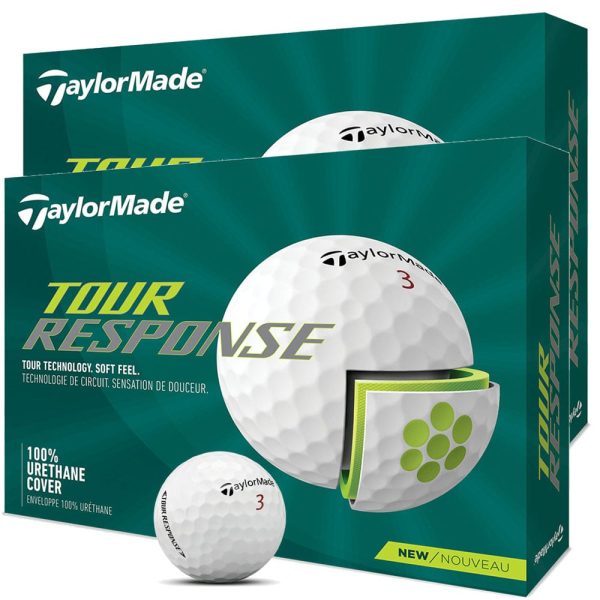 TaylorMade Tour Response Golf Balls - White - Double Dozen For Cheap