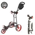 Big Max Autofold FF 3-Wheel Push Trolley - Black Red Fashion