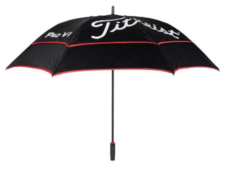 Titleist Tour Double Canopy Umbrella - Black White Red Fashion