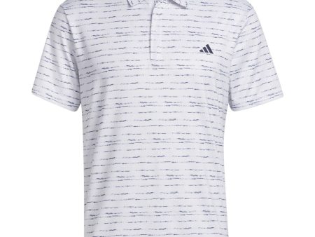 adidas Stripe Zip Polo Shirt - White Collegiate Navy Discount