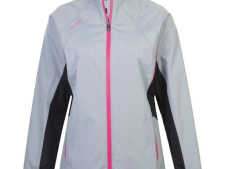 ProQuip Aquastorm Ebony Ladies Waterproof Jacket - Dove Grey Black Bright Pink Sale