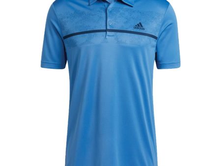 adidas Chest Print Polo Shirt - Focus Blue Sale