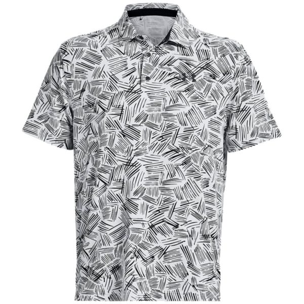 Under Armour Playoff 3.0 Palm Sketch Printed Polo Shirt - White Black Online Hot Sale