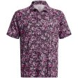 Under Armour Playoff 3.0 Floral Speckle Printed Polo Shirt - Black Rebel Pink Hot on Sale