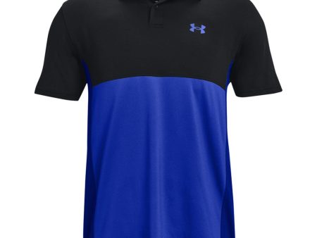 Under Armour Performance Blocked Polo Shirt - Black Blue For Sale