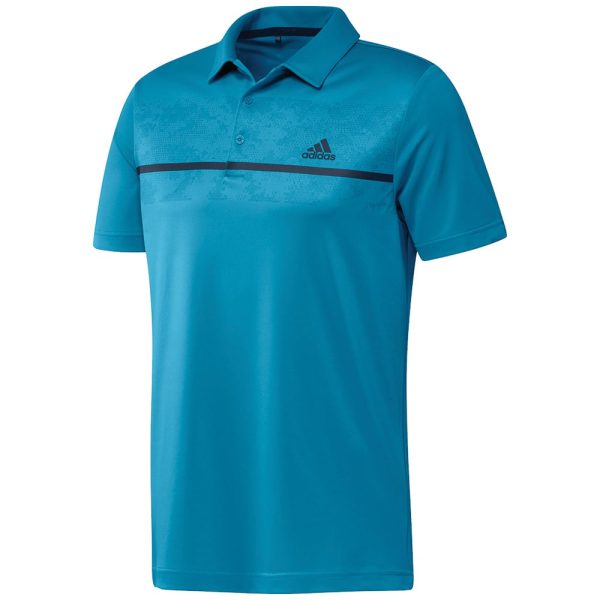 adidas Chest Print Polo Shirt - Sonic Aqua Online Sale