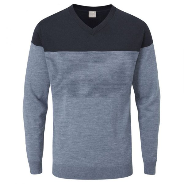 Ping Lucas V-Neck Sweater - Greystone Marl Navy Online