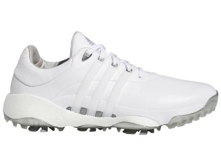 adidas Tour360  22 Spiked Waterproof Shoes - White Silver Metallic on Sale