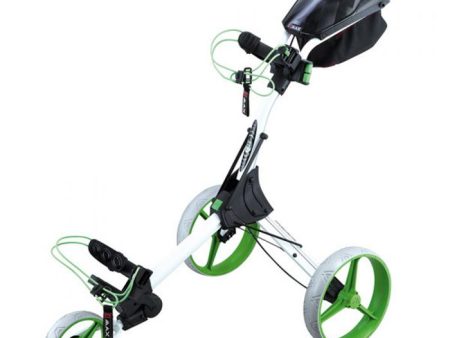 Big Max IQ+ 3-Wheel Push Trolley - White Lime For Discount